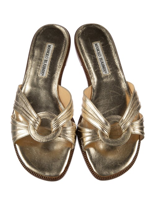 Manolo Blahnik Leather Slides