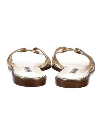 Manolo Blahnik Leather Slides