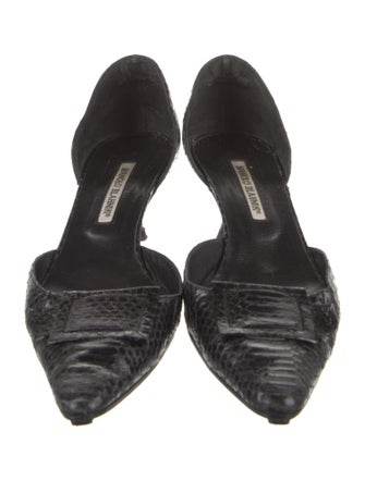 Manolo Blahnik Snakeskin D'Orsay Pumps