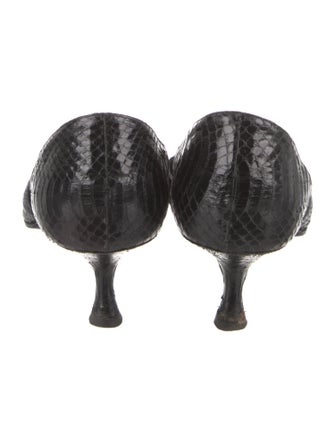 Manolo Blahnik Snakeskin D'Orsay Pumps