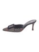 Manolo Blahnik Canvas Plaid Print Mules