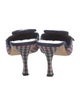 Manolo Blahnik Canvas Plaid Print Mules