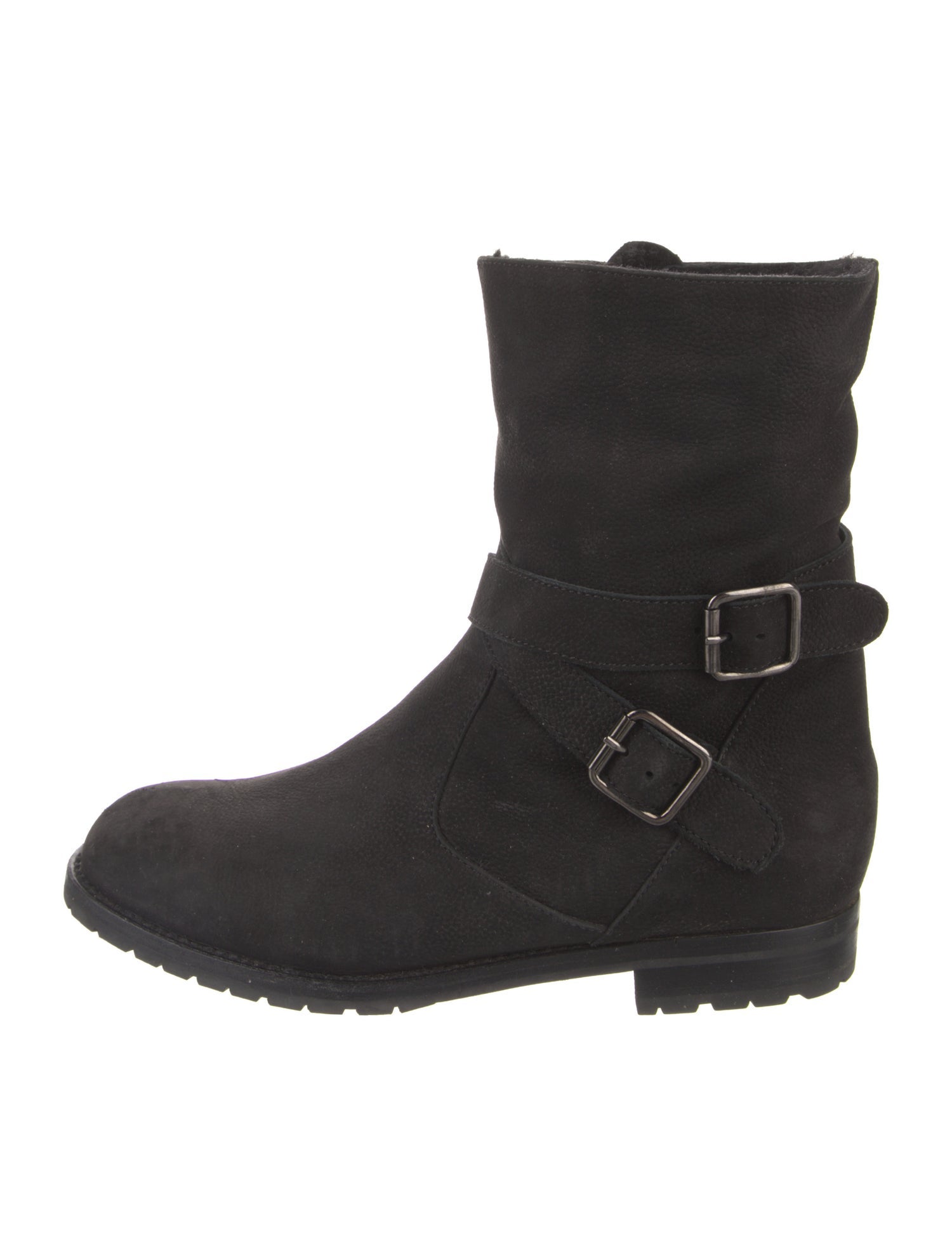 Manolo Blahnik Suede Moto Boots