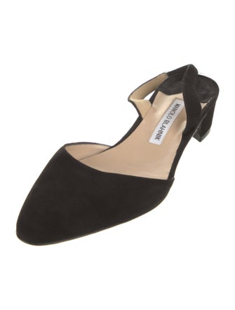 Manolo Blahnik Suede Slingback Flats