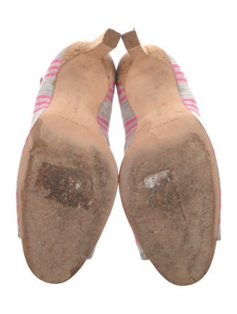 Manolo Blahnik Canvas Striped Pumps