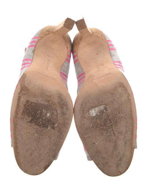 Manolo Blahnik Canvas Striped Pumps