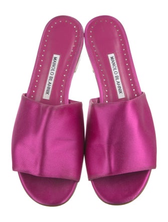 Manolo Blahnik Satin Slides