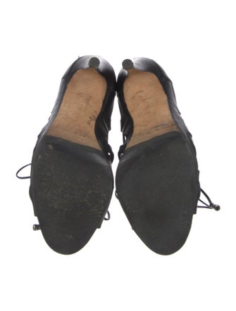 Manolo Blahnik Leather Cutout Accent Gladiator Sandals