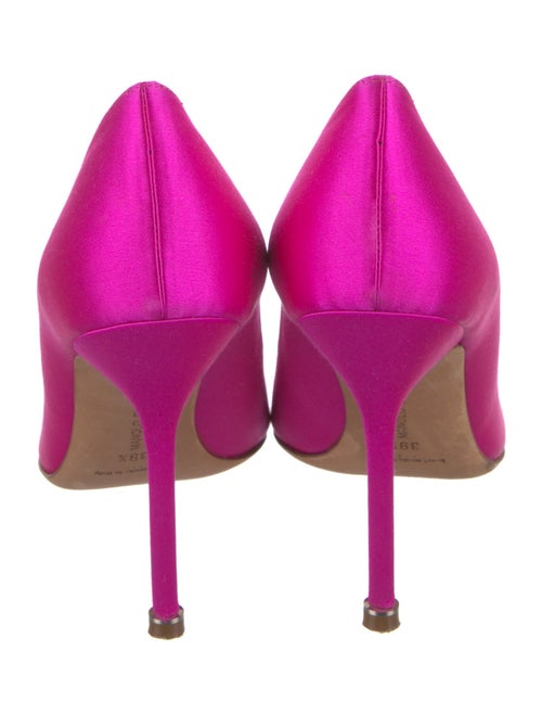 Manolo Blahnik Satin Crystal Embellishments Pumps