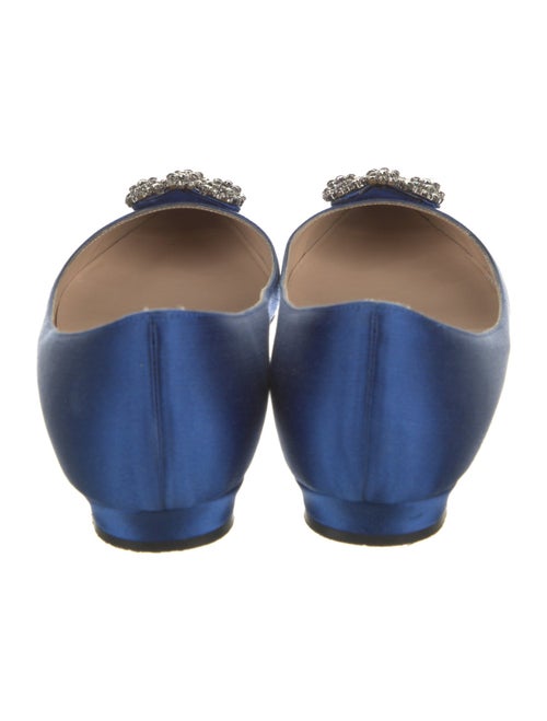 Manolo Blahnik Satin Crystal Embellishments Flats