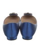 Manolo Blahnik Satin Crystal Embellishments Flats