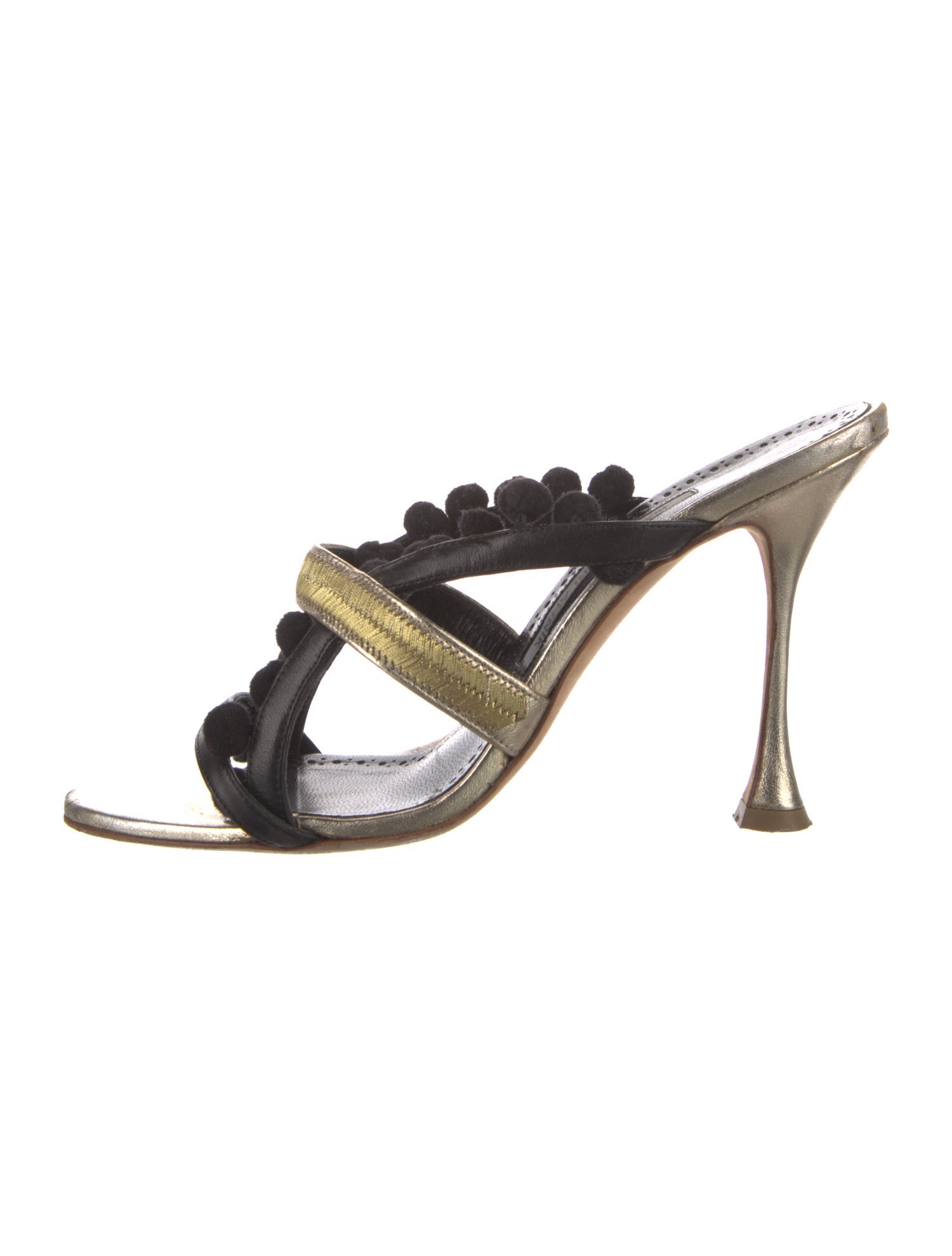 Manolo Blahnik Leather Slides