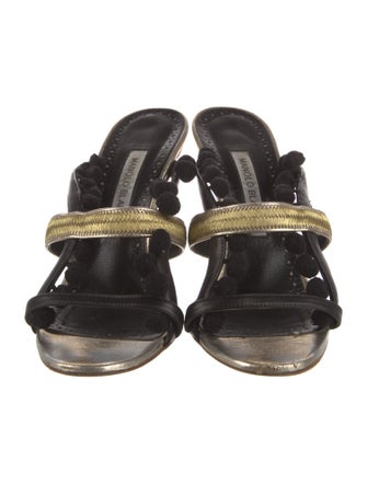 Manolo Blahnik Leather Slides