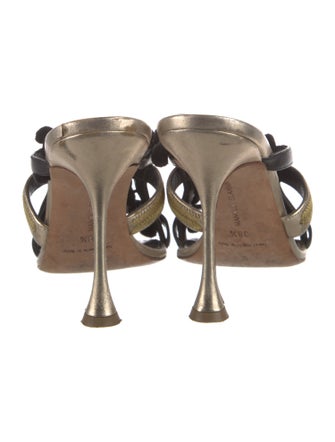 Manolo Blahnik Leather Slides