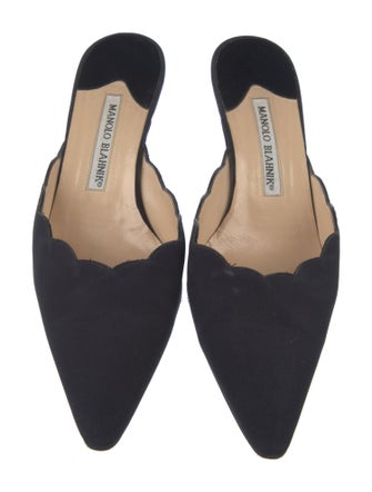 Manolo Blahnik Scalloped Accent Mules