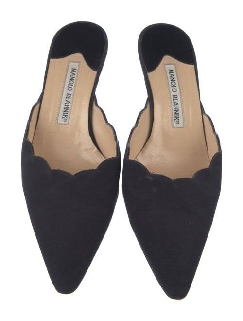 Manolo Blahnik Scalloped Accent Mules