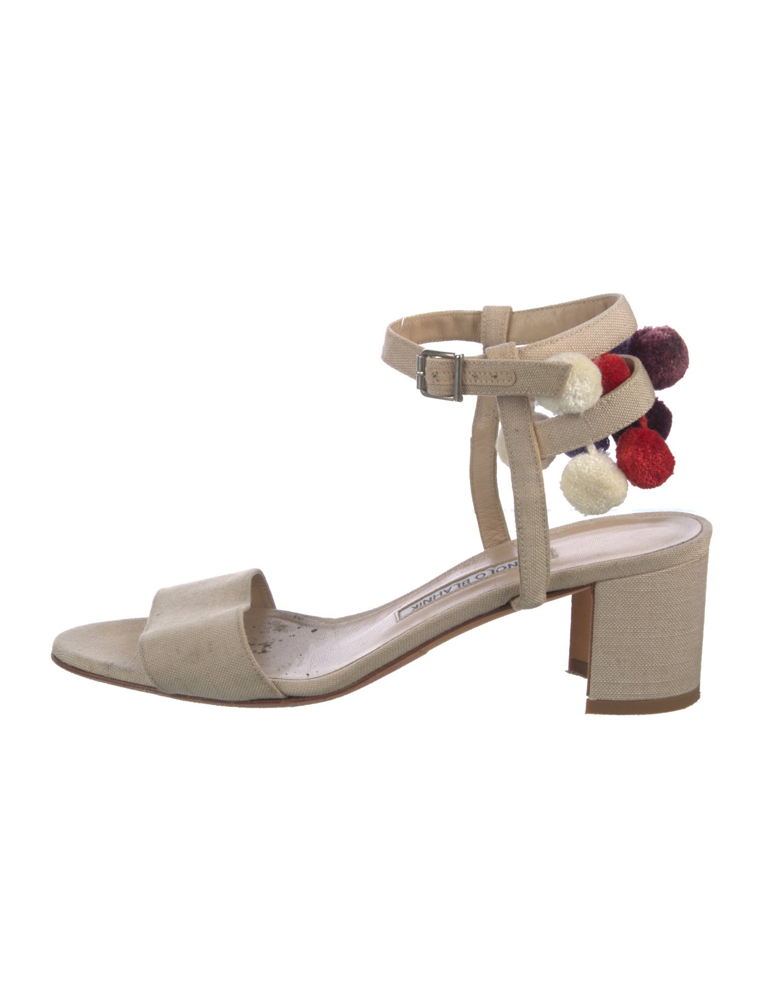 Manolo Blahnik Canvas Sandals