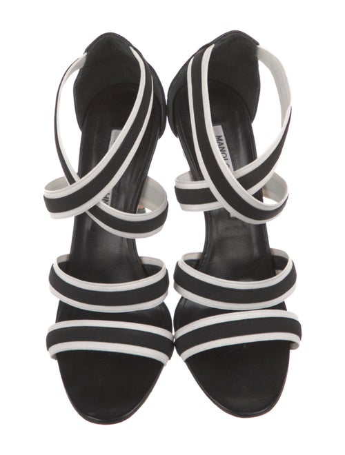 Manolo Blahnik Leather Striped Sandals