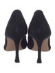 Manolo Blahnik Suede Mesh Accents Pumps