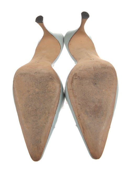 Manolo Blahnik Leather Fringe Trim Accent Mules