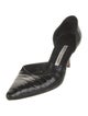 Manolo Blahnik Embossed Leather D'Orsay Pumps