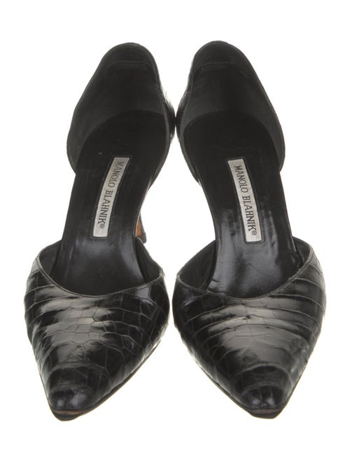Manolo Blahnik Embossed Leather D'Orsay Pumps