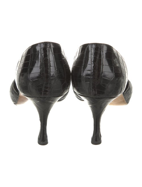 Manolo Blahnik Embossed Leather D'Orsay Pumps