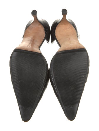 Manolo Blahnik Embossed Leather D'Orsay Pumps