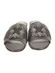 Manolo Blahnik Satin Crystal Embellishments Slides