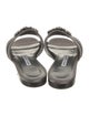 Manolo Blahnik Satin Crystal Embellishments Slides