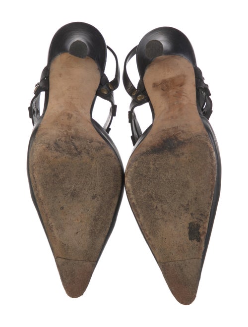 Manolo Blahnik Leather Studded Accents Mules