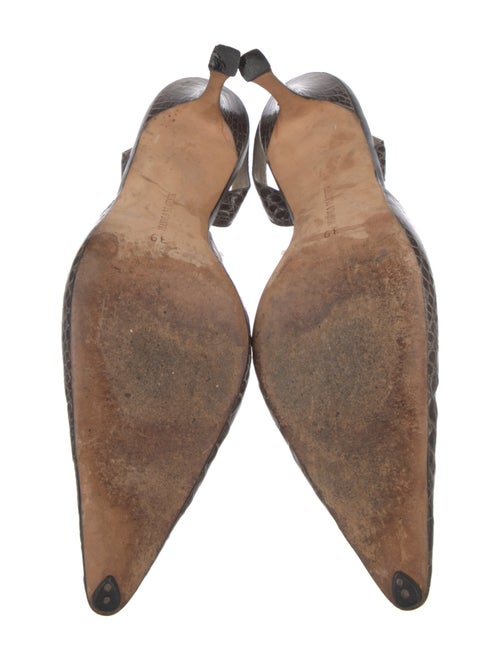 Manolo Blahnik Crocodile Animal Print Slingback Pumps