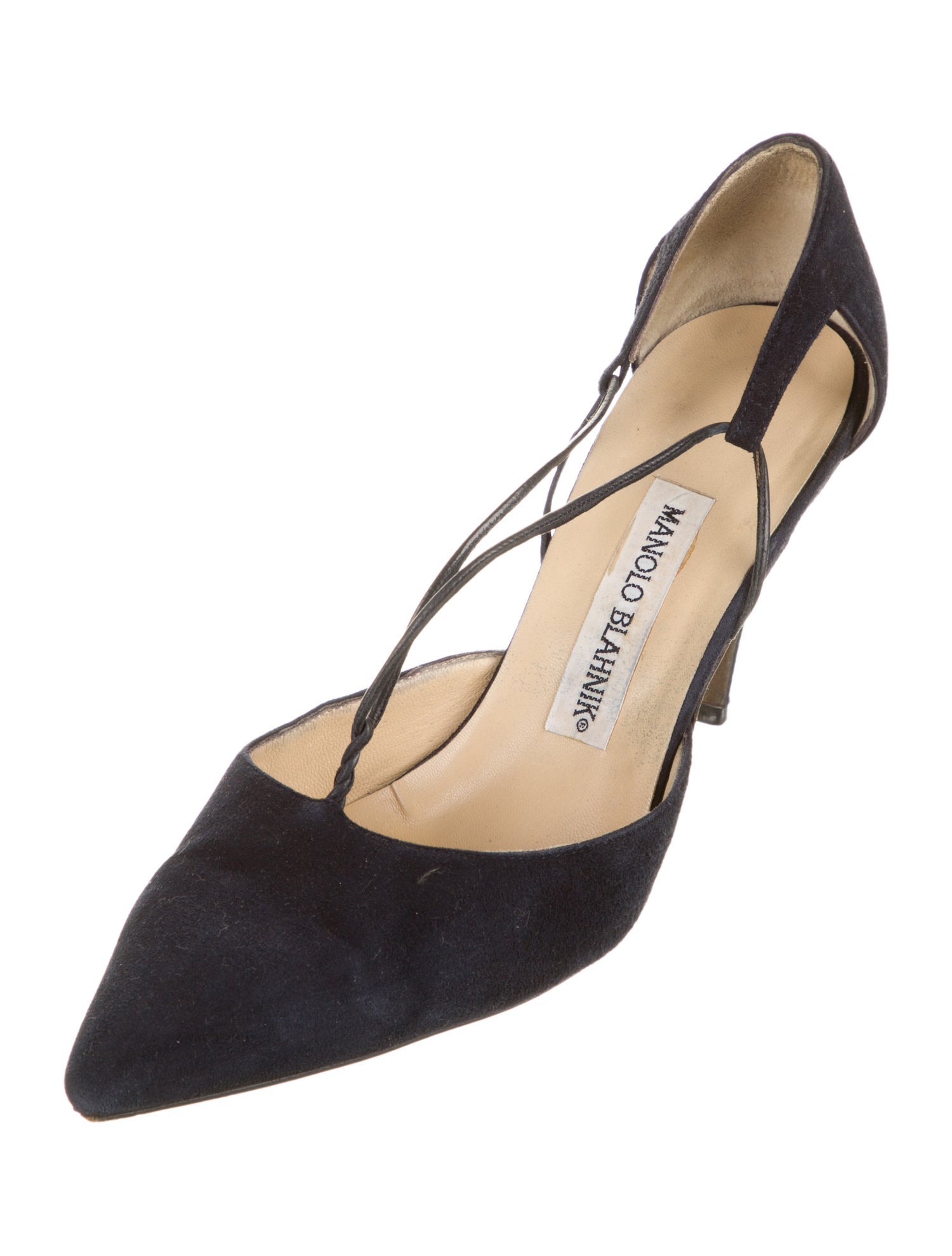 Manolo Blahnik Canvas T-Strap Pumps