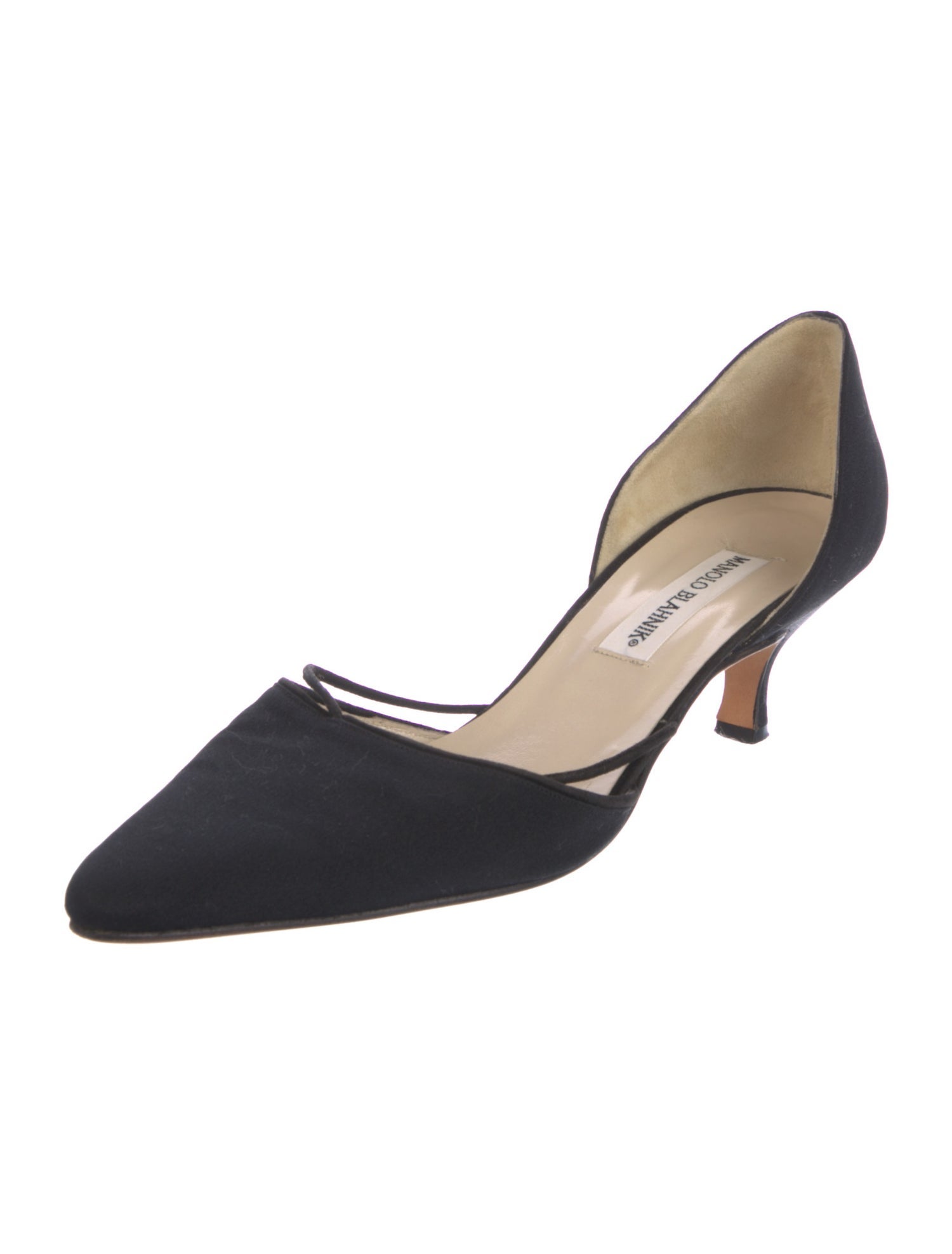 Manolo Blahnik Vintage Canvas D'Orsay Pumps