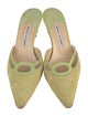 Manolo Blahnik Suede Printed Mules