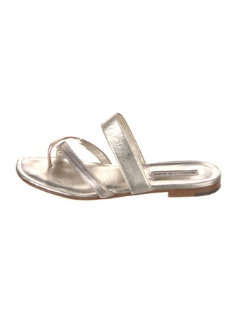 Manolo Blahnik Leather Slides