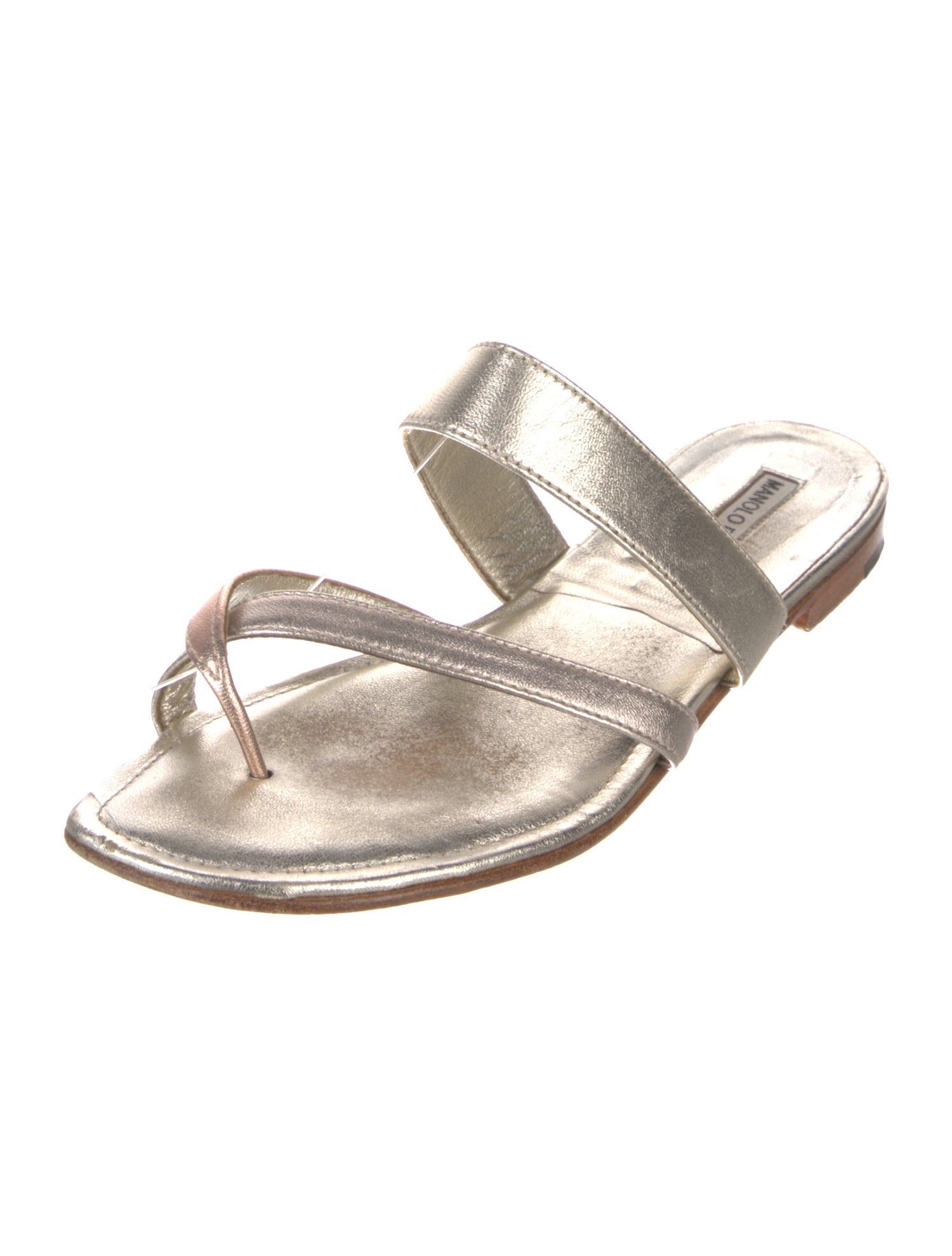 Manolo Blahnik Leather Slides