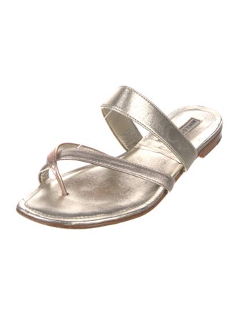 Manolo Blahnik Leather Slides