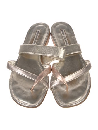 Manolo Blahnik Leather Slides