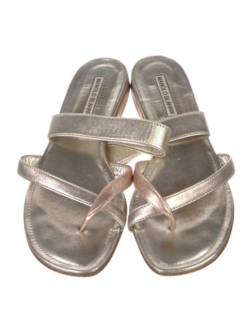 Manolo Blahnik Leather Slides