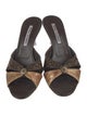 Manolo Blahnik Leather Printed Slides