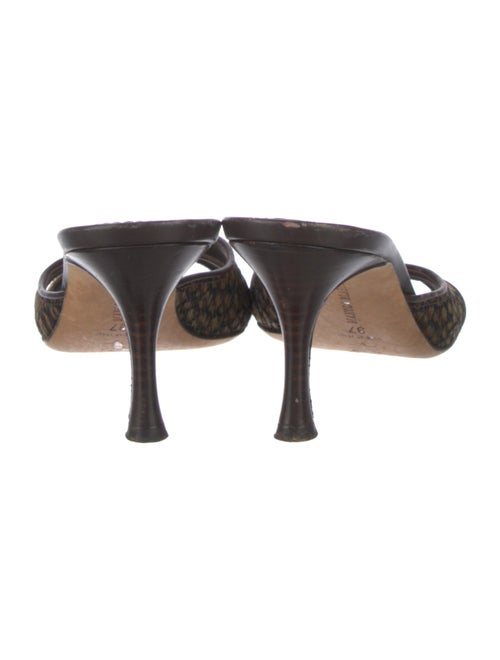 Manolo Blahnik Leather Printed Slides