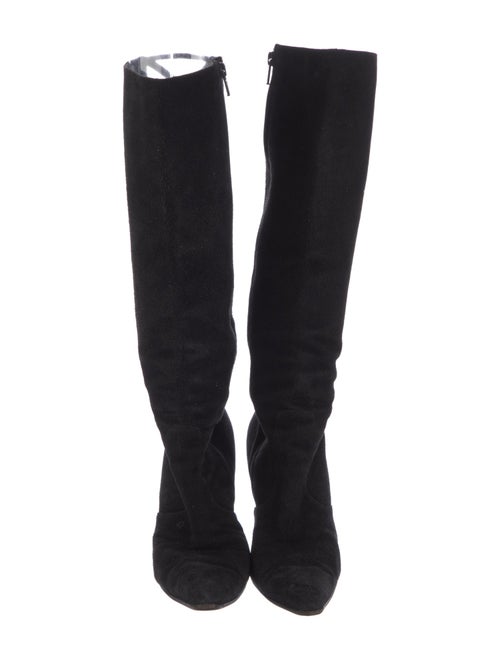 Manolo Blahnik Suede Cutout Accent Lace-Up Boots