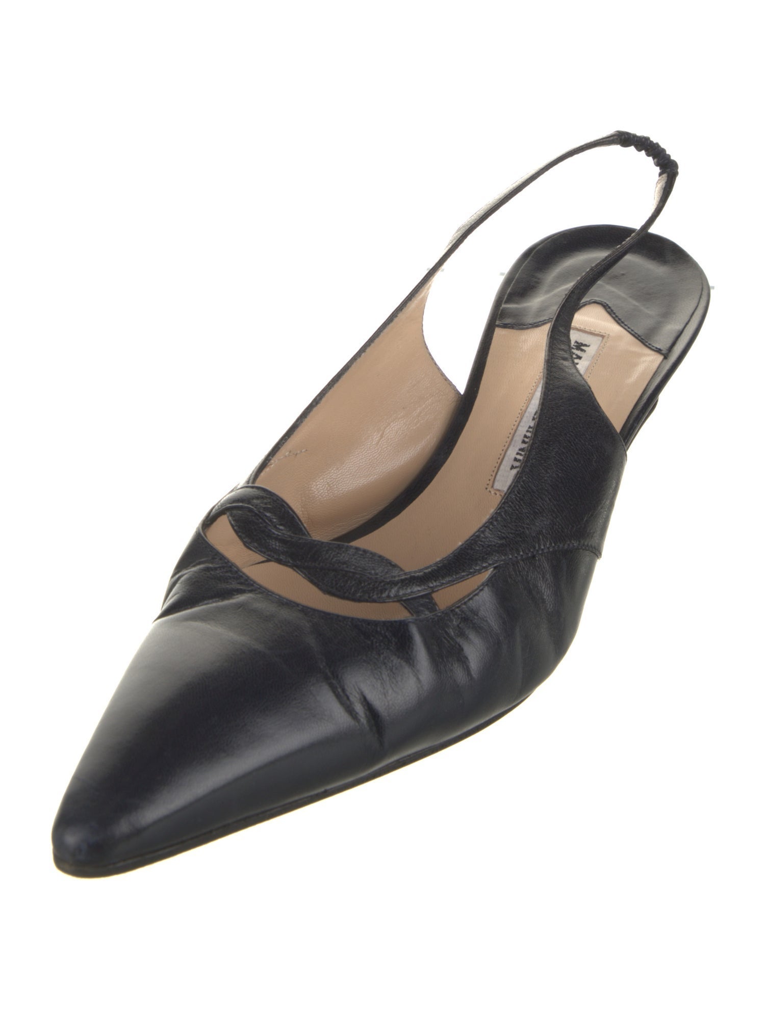 Manolo Blahnik Leather Slingback Pumps