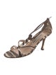 Manolo Blahnik Canvas Animal Print Sandals