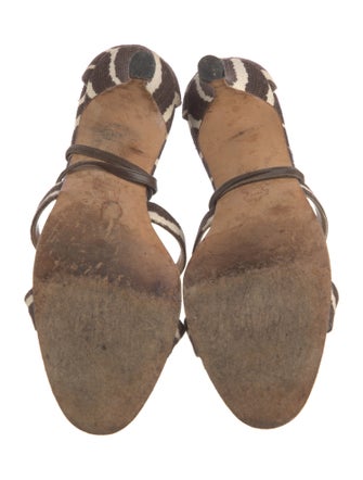 Manolo Blahnik Canvas Animal Print Sandals