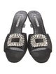Manolo Blahnik Satin Crystal Embellishments Slides