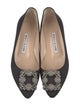 Manolo Blahnik Satin Crystal Embellishments Flats