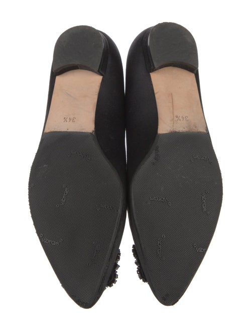 Manolo Blahnik Satin Crystal Embellishments Flats