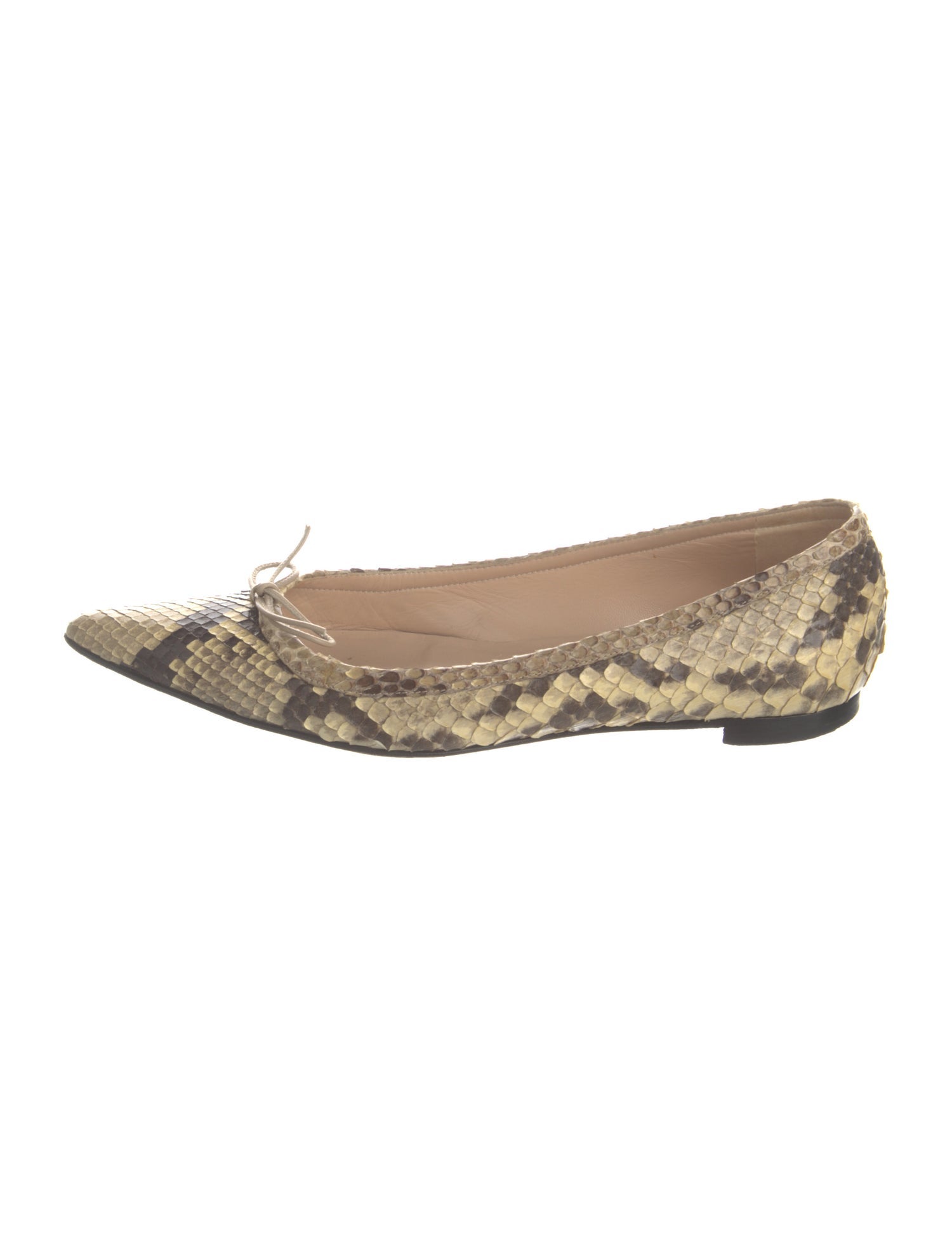 Manolo Blahnik Python Animal Print Ballet Flats
